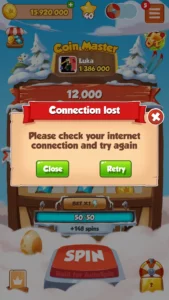 coin master connection lost